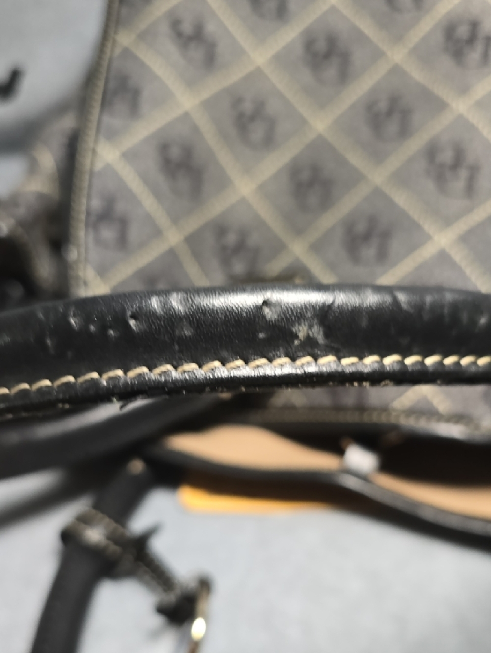 Dooney & Bourke Signature DB Black Canvas Leather Trim Shoulder Bag - Picture 11 of 16
